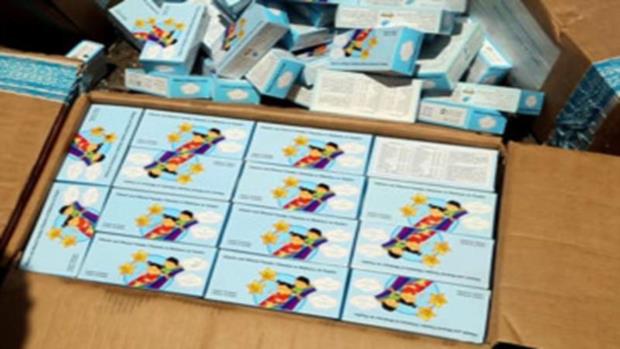 صعدة. إتلاف أكثر من 31 ألف باكت مغذيات خاصة بالأطفال عليها شعار مسيء