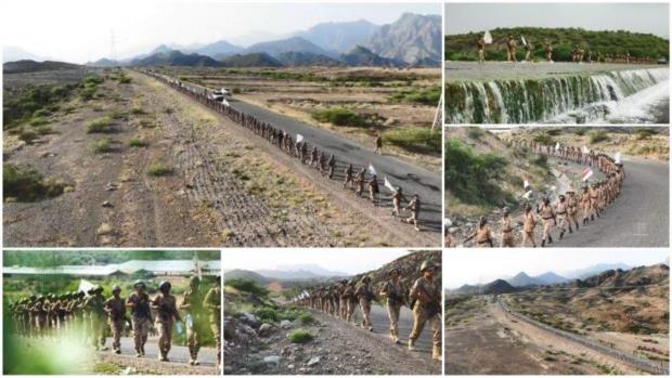 بالصور 1000 مقاتل في مسير عسكري مهيب مسافة 100 كم