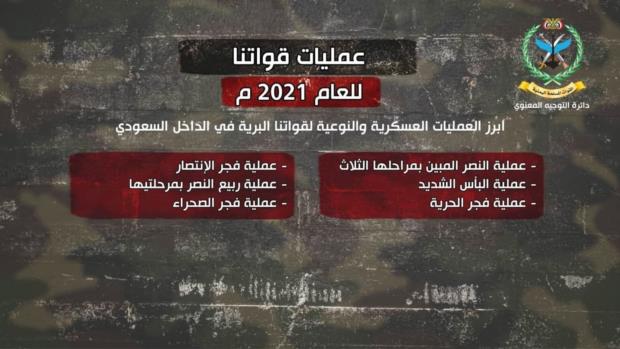 خلال2021م.. تحرير 12 ألف كم مربع وتنفيذ 194 عملية هجومية و40126 عملية للقوات البرية
